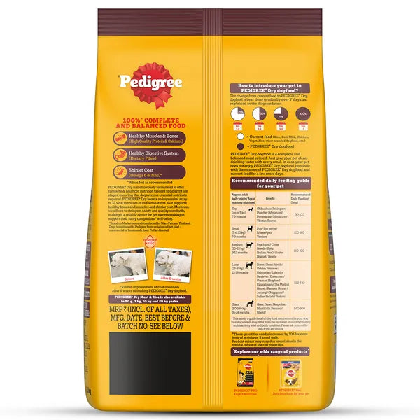 Pedigree Meat & Rice Adult Dog Dry Food