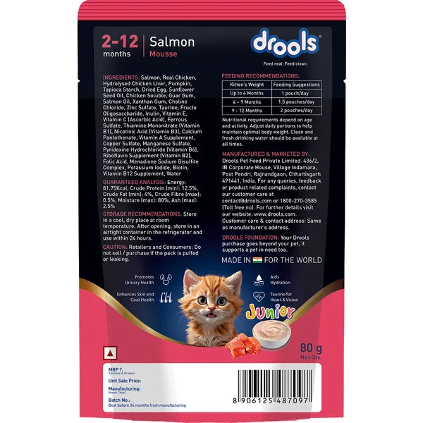 Drools Salmon Mousse Kitten Cat Wet Food