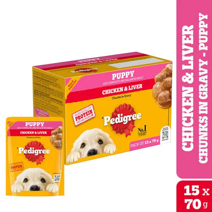 Pedigree Chicken & Liver Chunks in Gravy Puppy Wet Dog Food