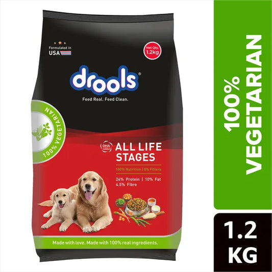Drools 100% Vegetarian Puppy and Adult Dog Veg Dry Food (All Life Stages)