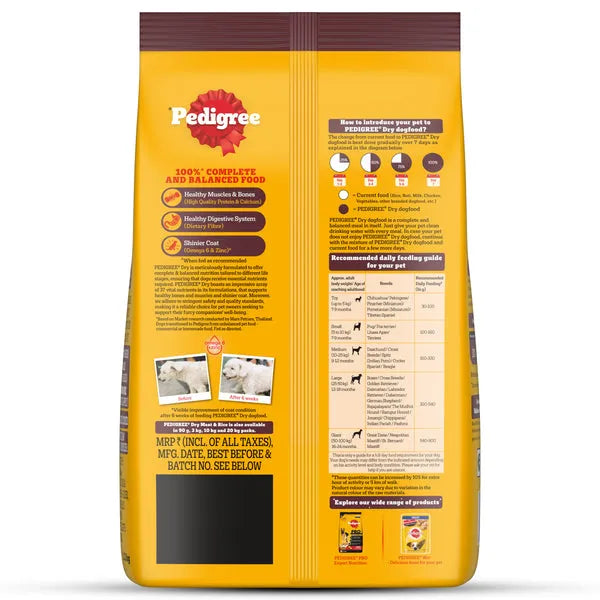 Pedigree Meat & Rice Adult Dog Dry Food