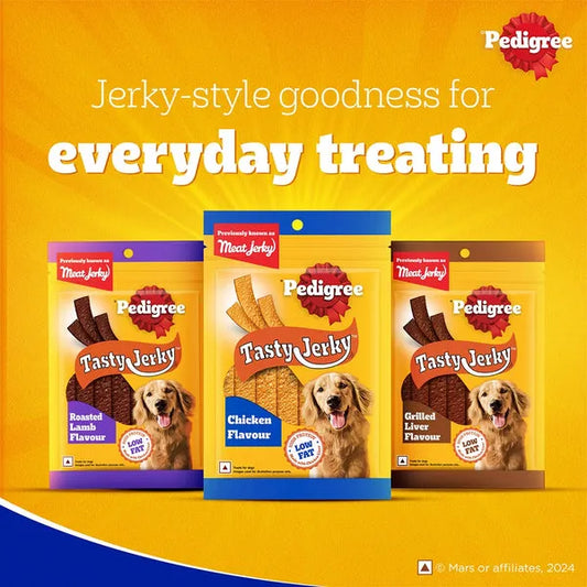 Pedigree Ranchos Super Bones Chicken & Milk, Spiral Wrap Chicken & Smokey Lamb and Roasted Lamb Tasty Jerky Dog Treats Combo