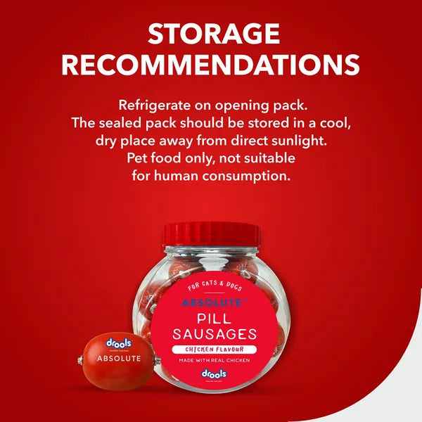 Drools Real Chicken Pill Sausage Treats for Dogs and Cats(Jar)
