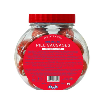 Drools Real Chicken Pill Sausage Treats for Dogs and Cats(Jar)