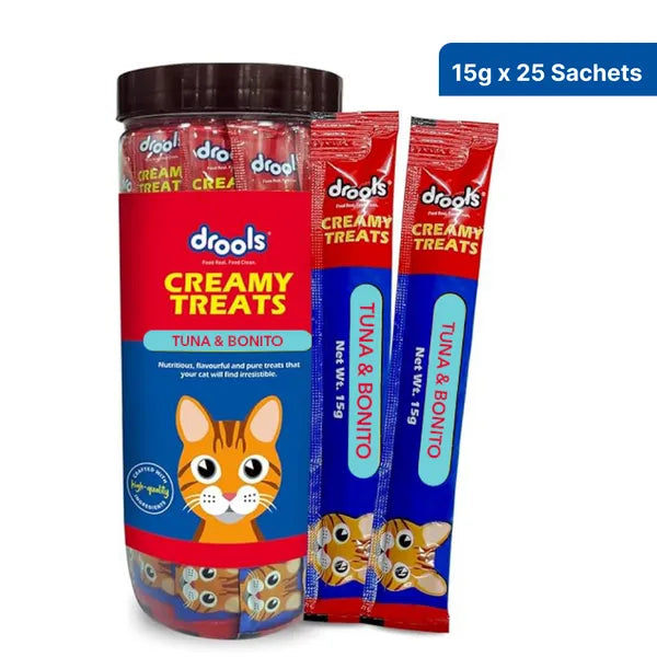 Drools Tuna & Bunito and Salmon & Skipjack Creamy Cat Treats Combo