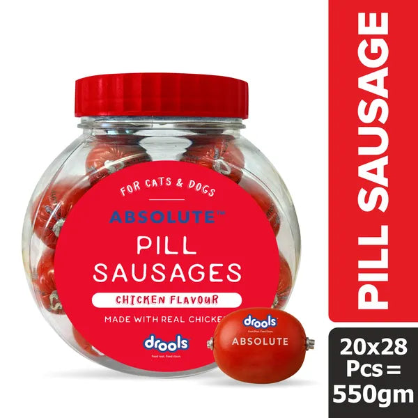 Drools Real Chicken Pill Sausage Treats for Dogs and Cats(Jar)