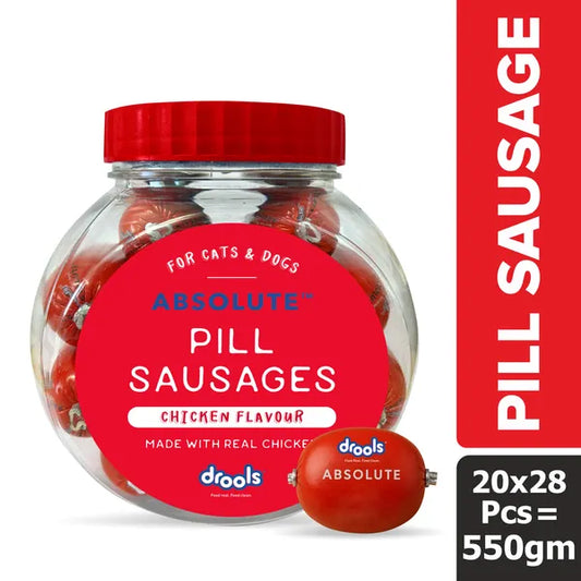 Drools Real Chicken Pill Sausage Treats for Dogs and Cats(Jar)