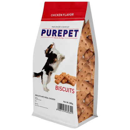 Purepet Chicken Flavour Real Chicken Biscuit Dog Treats Pouch