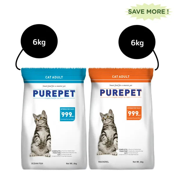 Purepet Mackerel and Ocean Fish Adult Cat Dry Food Combo