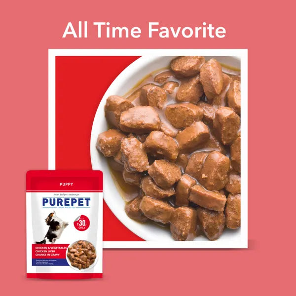 Purepet Chicken & Vegetable Chunks in Gravy Puppy Dog Wet Food