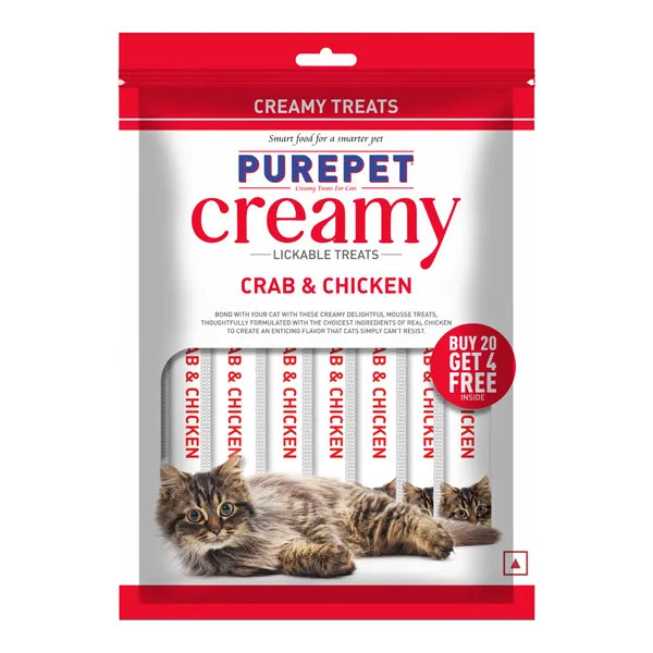 Purepet Crab and Chicken Lickable Creamy Treats for Cats