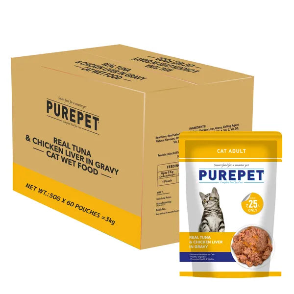 Purepet Real Tuna & Chicken Liver in Gravy Cat Wet Food