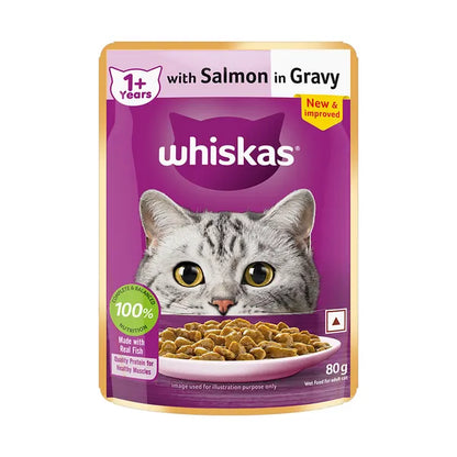 Whiskas Salmon in Gravy Meal Adult Cat Wet Food