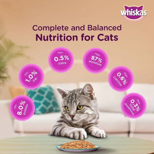 Whiskas Chicken With Salmon Wakame Seaweed in Gravy Tasty Mix Adult Cat Wet Food