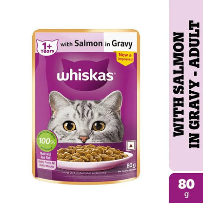 Whiskas Salmon in Gravy Meal Adult Cat Wet Food