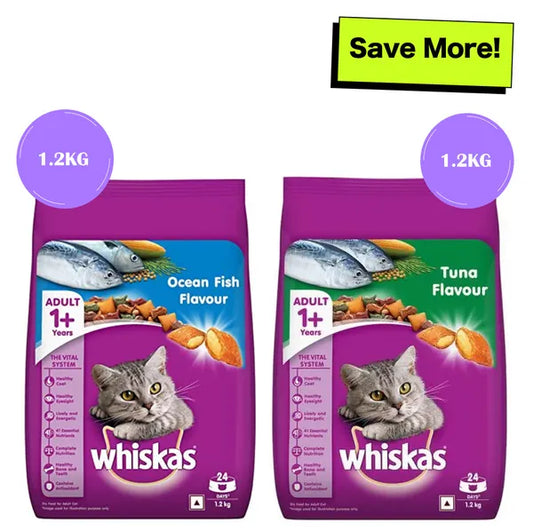 Whiskas Ocean Fish and Tuna Flavour Adult Cat Dry Food Combo