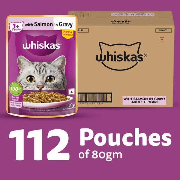 Whiskas Salmon in Gravy Meal Adult Cat Wet Food