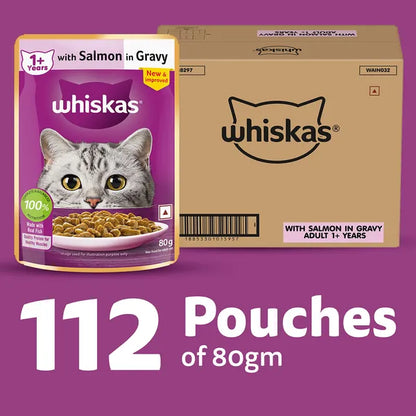 Whiskas Salmon in Gravy Meal Adult Cat Wet Food