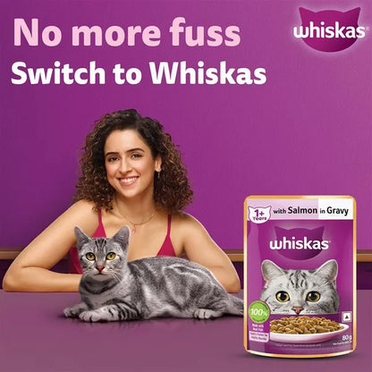 Whiskas Salmon in Gravy Meal Adult Cat Wet Food