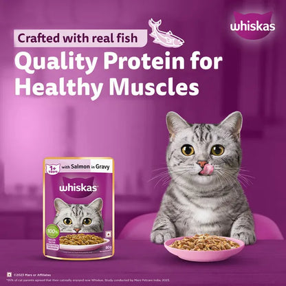 Whiskas Salmon in Gravy Meal Adult Cat Wet Food