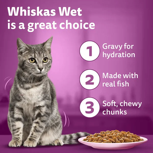 Whiskas Salmon in Gravy Meal Adult Cat Wet Food