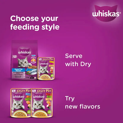 Whiskas Seafood Cocktail With Wakame Seaweed in Gravy Tasty Mix Adult Cat Wet Food