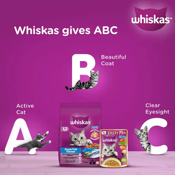 Whiskas Chicken With Salmon Wakame Seaweed in Gravy Tasty Mix Adult Cat Wet Food