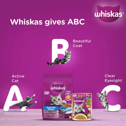 Whiskas Chicken With Salmon Wakame Seaweed in Gravy Tasty Mix Adult Cat Wet Food