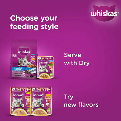 Whiskas Chicken With Salmon Wakame Seaweed in Gravy Tasty Mix Adult Cat Wet Food